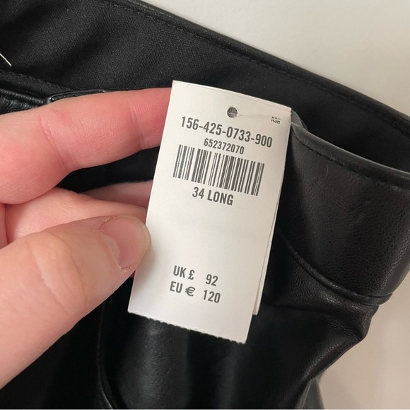 Abercrombie and Fitch Curve Love Vegan Leather High Rise Skinny Pant Black 34L - Picture 12 of 13